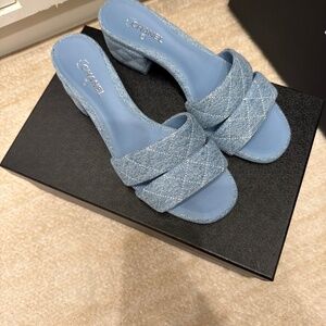 Chanel blue denim mule sandal